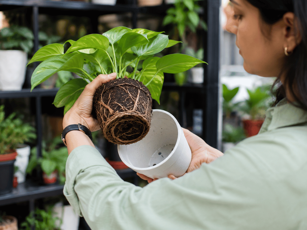 Online plants near me in Bangalore — checking root health and pot size before purchase