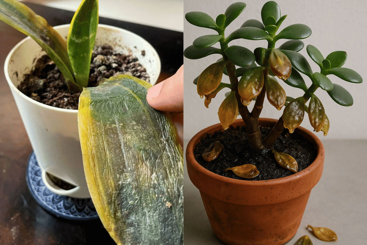 My indoor plants dying because of overwatering, soggy soil, and root rot symptoms.
